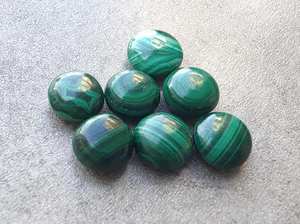 Malachite Naturelle de Qualité, Forme Ronde, Cabochon Briolette Calibré, Vente en Gros, Pierre Précieuse Non Montée pour Bijoux - Product Image 5