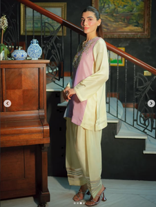 Haut court élégant en satin de soie pour femme, réversible, protection solaire, coupe classique, blocs de couleur, brodé, style traditionnel indien pakistanais - Product Image 3