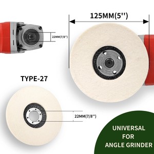 <span class=keywords><strong>Disco</strong></span> de Pulido de Fieltro 100% Lana, Herramienta Abrasiva de 115mm/125mm para Pulir Vidrio, Piedra y Metal - Product Image 2