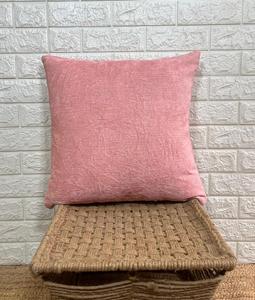 Funda de Cojín Cuadrada a Rayas de Terciopelo Rosa, 100% Algodón, Decorativa para Sofá del Hogar - Product Image 2