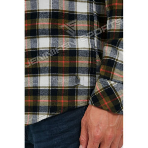 เสื้อเชิ้ตผ้าสักหลาดแขนยาวสำหรับผู้ชายเสื้อแขนยาวผ้าสักหลาดผ้าฝ้าย100% กำหนดเอง - Product Image 6