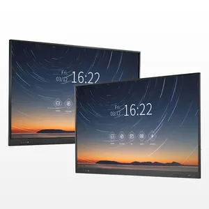 Papan pintar layar sentuh 4K LCD interaktif 65-86 inci kualitas tinggi papan pintar pendidikan dalam ruangan fungsi SDK OEM/ODM pemasok