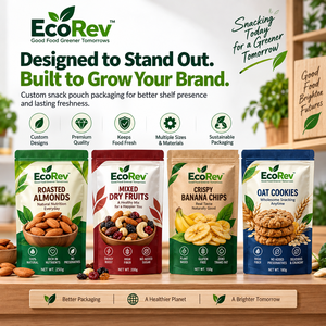 ถุงซิปล็อคแบบสั่งทำ EcoRev เคลือบ BOPP AL PE เกรดอาหาร ป้องกันความชื้น พิมพ์ลายซิลค์สกรีน สำหรับบรรจุภัณฑ์ถั่วและผลไม้อบแห้ง - Product Image 5