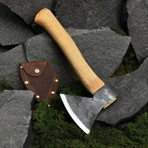 Hacha de Acero Forjada a Mano con Mango de Madera, Hacha de Supervivencia, Herramienta para Campismo al Aire Libre, Calidad DIY - Product Image 4