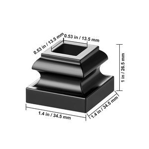 Piedini per balaustre in lega di alluminio da 1/2 pollice con attacco quadrato, a spirale, a torsione, piatti, con fori per viti, per balaustre di scale - Product Image 5