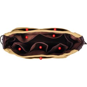 Organizer per Borsa Grande in Tela Color Kaki con 10 Tasche, Inserto Robusto per Borsa, Accessorio per Borse - Product Image 2