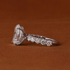 Bague de fiançailles en diamant de laboratoire ovale de 5 carats, or 14 carats, bague de mariage - Product Image 3