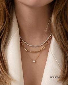 Lab Grown Diamond Tennis Necklaces Custom 14K Solid Gold Graduated Round Pave Set Classic Bridal <b>Choker</b> Luxury Jewelry Wholesale - Product Image 6