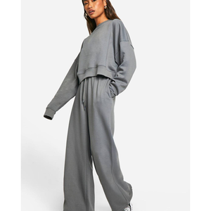 Sudadera de Alta Gama para Mujer, Talla Europea 2026, OEM/ODM, Corte Holgado, 250GSM, Bolsillo Lateral, Hombros Caídos, Estilo Universitario - Product Image 1