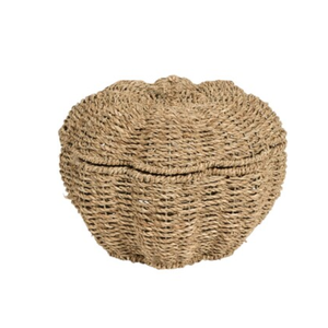 ตะกร้าสานมือจากหญ้าทะเลรักษ์โลก รูปทรงฟักทอง ตะกร้าทำมือสำหรับฤดูใบไม้ร่วง วันขอบคุณพระเจ้า และเทศกาลเก็บเกี่ยว จากเวียดนาม - Product Image 1