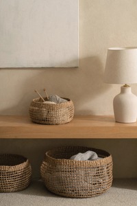 Set of 3 <b>round</b> seagrass <b>baskets</b> Handmade Storage <b>Basket</b> Wholesale eco-friendly Made in Viet Nam - Product Image 6