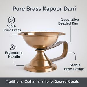 Diya Kapoor en laiton pour Puja, Diya traditionnel Kapur Aarti, Diya Kapoor Dani en laiton pour usage festif à la maison et au temple - Product Image 6