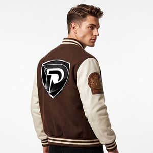 Dumela Custom <b>Varsity</b> <b>Bomber</b> <b>Jacket</b> <b>Men</b> Embroidered Regular Fit Winter Outerwear Windproof OEM Service - Product Image 2