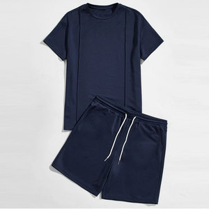 Ensembles courts pour hommes, confortables, deux pièces, en mélange de coton, pour un usage quotidien et décontracté - Product Image 1