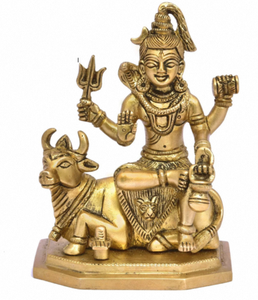 Estatua de Shiva de Estilo Tradicional con Diseño Moderno, Ídolo de Shankar Bholenath, Estatua de Latón Hecha a Mano para las Festividades de Diwali - Product Image 2