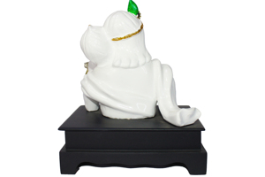 Escultura de Resina de la Cara de Radha Krishna en Blanco Divino, Artesanía Moderna Artística para Decoración del Hogar, Mesa, Religiosa, Diwali, Boda - Product Image 4