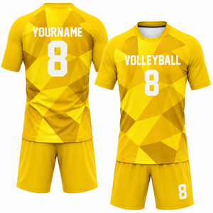 ชุดวอลเลย์บอลชายพิมพ์ลายตามสั่ง เสื้อเจอร์ซีย์โพลีซับลิเมชั่นพร้อมกางเกงขาสั้น ชุดทีมคุณภาพสูง 320 กรัม เอวยางยืด ใส่ได้ทุกฤดู - Product Image 3