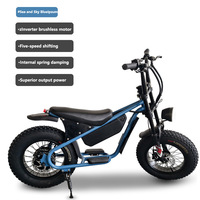 Vélo électrique de montagne à suspension avant, pneus larges de 16 pouces, pour les trajets urbains, moteur sans balais 48V, batterie au lithium, freins à disque doubles, étanche