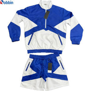 Conjunto Deportivo de Nylon Transpirable y Cómodo, Estilo Hip Hop, Chaqueta Corta con Cierre y Parches con Logotipo Personalizado, Pantalones Cortos Deportivos - Product Image 4