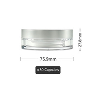 Pot cosmétique rond en acrylique transparent avec couvercle en métal argenté, conteneur de luxe pour sérum, capsules de perles, soins de la peau, rangement de pilules