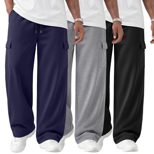 Mens Solid And <b>Light</b> Colors Cargo Sweatpants Heavyweight Cotton Joggers Comfortable Casual Lounge Wear Stylish Design <b>Trousers</b> - Product Image 4