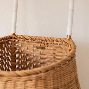 Tall <b>Wicker</b> Rolling Kids <b>Basket</b> with Wheels and Handle Natural Rattan Storage <b>Basket</b> for Home <b>Laundry</b> Organization & Storage - Product Image 4