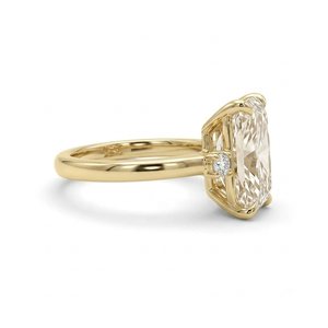 Anillo de Halo con Diamante Cultivado en Laboratorio, Corte Radiante Romántico, en Oro Rosa, Diamante de Color Fantasía, Joyería Fina de Lujo con Estética Exclusiva - Product Image 2