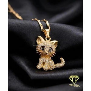 Cute Animal Design Lab Grown Diamond <b>Pendant</b> 925 <b>Sterling</b> <b>Silver</b> Fully Iced Out Unisex Statement Jewelry - Product Image 5