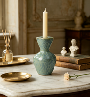 Porte-bougie en céramique au design créatif, ornement décoratif personnalisable pour la décoration de table à la maison