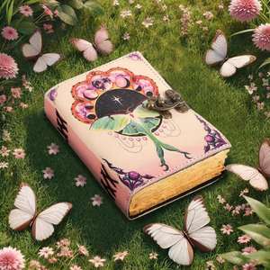 Diario de cuero hecho a mano con estampado de mariposa lunar, Grimoire, Libro de hechizos, Diario encuadernado, Papel con borde deshilachado, Vintage, Año Nuevo Chino, Pascua - Product Image 6