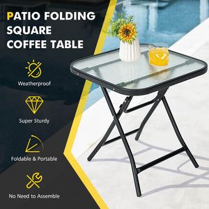 Tavolo Bistrot Quadrato da Esterno 18 Pollici con Struttura Antiruggine per Caffè e Relax - Product Image 4