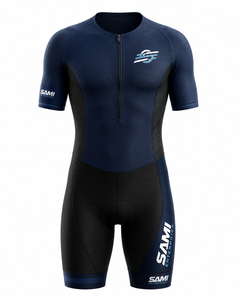 Ensemble de shorts de cyclisme pour hommes avec maillot zippé, séchage rapide, respirant, Spandex/Polyester 220g, personnalisable pour équipe (OEM) - Product Image 1