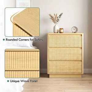 Set di 2 Comodini con Stazione di Ricarica USB C Rapida, Mobile Moderno in Legno con 3 Cassetti, Ampio Spazio di Archiviazione per Divano - Product Image 3