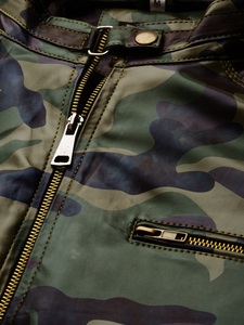 Blouson Bomber en PU camouflage pour homme, style moto, fermeture éclair, col rabattable, coupe classique, vêtement d'automne - Product Image 4