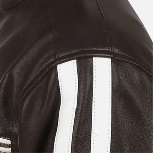 Vintage Casual Men's <b>Synthetic</b> <b>Leather</b> Jacket Crew Neck Waterproof Breathable Eco-Friendly Winter Warm Zipper Closure Front - Product Image 4