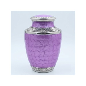Hand Engraved Leaves Brass Cremation Urn Silver Brushed Metal Funeral Ashes Urn American Style <b>Memorial</b> Burial <b>Vase</b> Low Price - Product Image 2