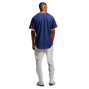 Maillot de baseball pour homme à manches courtes, boutonné sur le devant, color-block, en polyester, coupe classique, pour adulte, toutes saisons, respirant - Product Image 2
