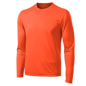 T-shirt à manches courtes pour homme, col rond, orange, séchage rapide, tricoté, coupe classique, couleur unie, décontracté, 100% coton, 150 grammes - Product Image 1