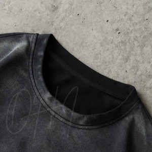 Camiseta Negra Vintage con Logotipo Personalizado, Estilo Oversize, Streetwear, para Hombre y Mujer, Algodón Premium con Lavado Ácido, Casual y Ecológica - Product Image 3