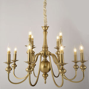 France Palace Chandeliers Decorative Living Room Ceiling <b>Lights</b> Brass Candle Holder <b>Dining</b> Room Copper Pendant Lamp - Product Image 4