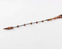 Tasbih turc en bois de coca, islamique, naturel, 6 à 10 mm, 99 perles, finition brillante, à suspendre au mur, fait main