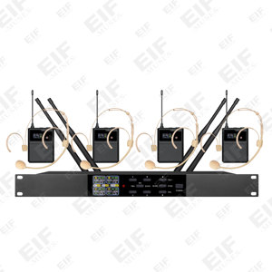 Micrófono inalámbrico profesional de 4 canales con ecualizador de retroalimentación integrado y función de eco, ideal para cantar, hablar, karaoke y escenario. - Product Image 5