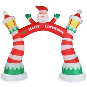 8.9 FT Lighted LED Christmas Inflatable Archway Santa Claus Yard Decorations Outdoor Holiday Blow-Up Arch with LED Built-In - Product Image 1
