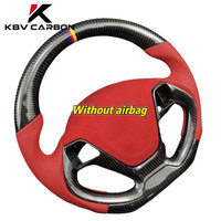 Volant sport en cuir et fibre de carbone KBV, forme en D, fond plat, 35 mm, modification pour Kia K2K3K4K5