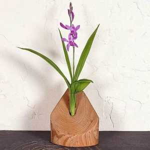 Rustic Wedge Wood <b>Log</b> Flower Vase Handcrafted Natural Grain Block Urn Ikebana Floral <b>Holder</b> Tabletop Decor - Product Image 1