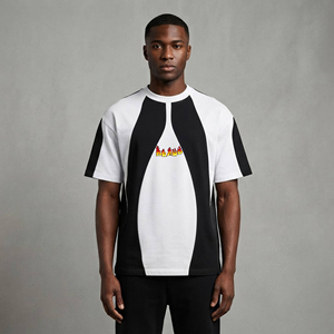 เสื้อยืดแขนสั้นทรงหลวมสไตล์ฮิปฮอปผ้าเจอร์ซีย์คอตตอน 100% น้ำหนัก 180 กรัม คุณภาพสูงสำหรับผู้ชาย ตัดเย็บตามสั่ง - Product Image 5
