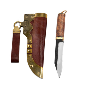 Cuchillo Puukko Hecho a Mano Personalizado |   Cuchillo de Supervivencia Nórdico de Hoja Fija de Acero con Alto Contenido de Carbono |   Cuchillo de Caza y Camping con Funda de Cuero - Product Image 1