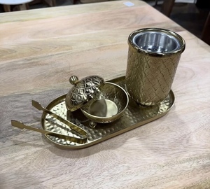 Modern Arabic Style Organic Eco-Friendly Metal Bakhoor Incense Burner Set <b>Storage</b> Jar for Home Decor Aromatherapy Anti-Odour - Product Image 1