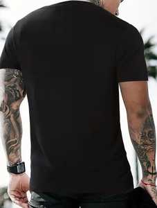Printed <b>Crop</b> <b>Top</b> <b>Men's</b> Regular Fit Short Sleeve O-Neck Street Style Jersey T-Shirt Photo Pattern Front Logo Anti-Shrink - Product Image 2