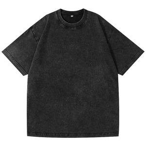 T-shirt Homme Luxe Délavé 120g en Spandex/Polyester, Coupe Courte, Haute Qualité, Logo Vintage Personnalisé, Effet Usé, Coupe Oversize, Lavage Acide - Product Image 1
